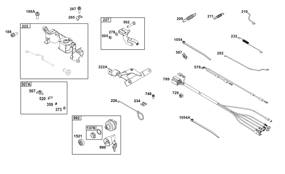 Controls Group Diagram and Parts List for 386447-3318-F1 200000 - 399999 Briggs and Stratton Engine